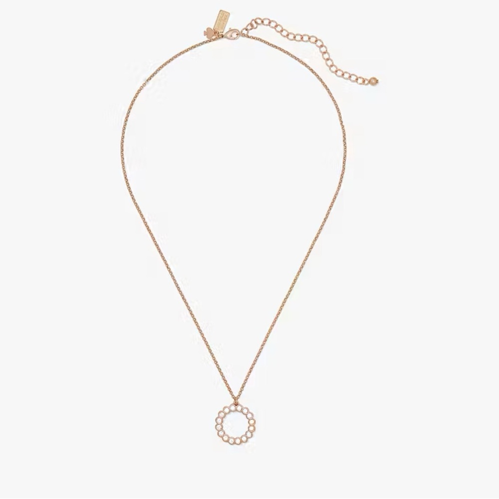Kate Spade Rose Gold Full Circle Pendant Necklace - Picture 2 of 5